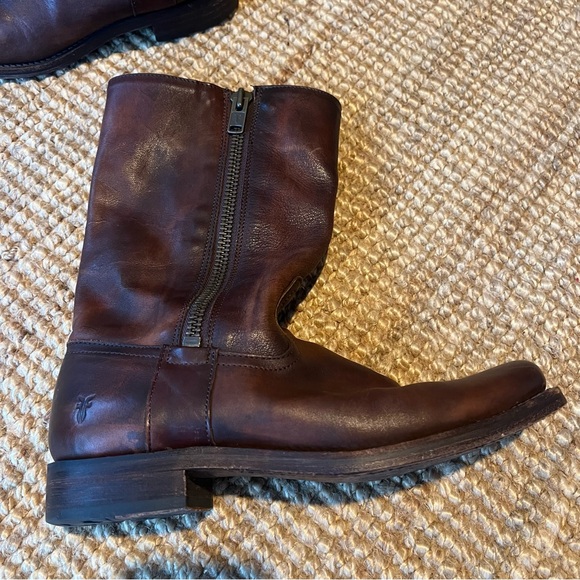 Frye Brown Leather Heath Boots - Picture 12 of 15